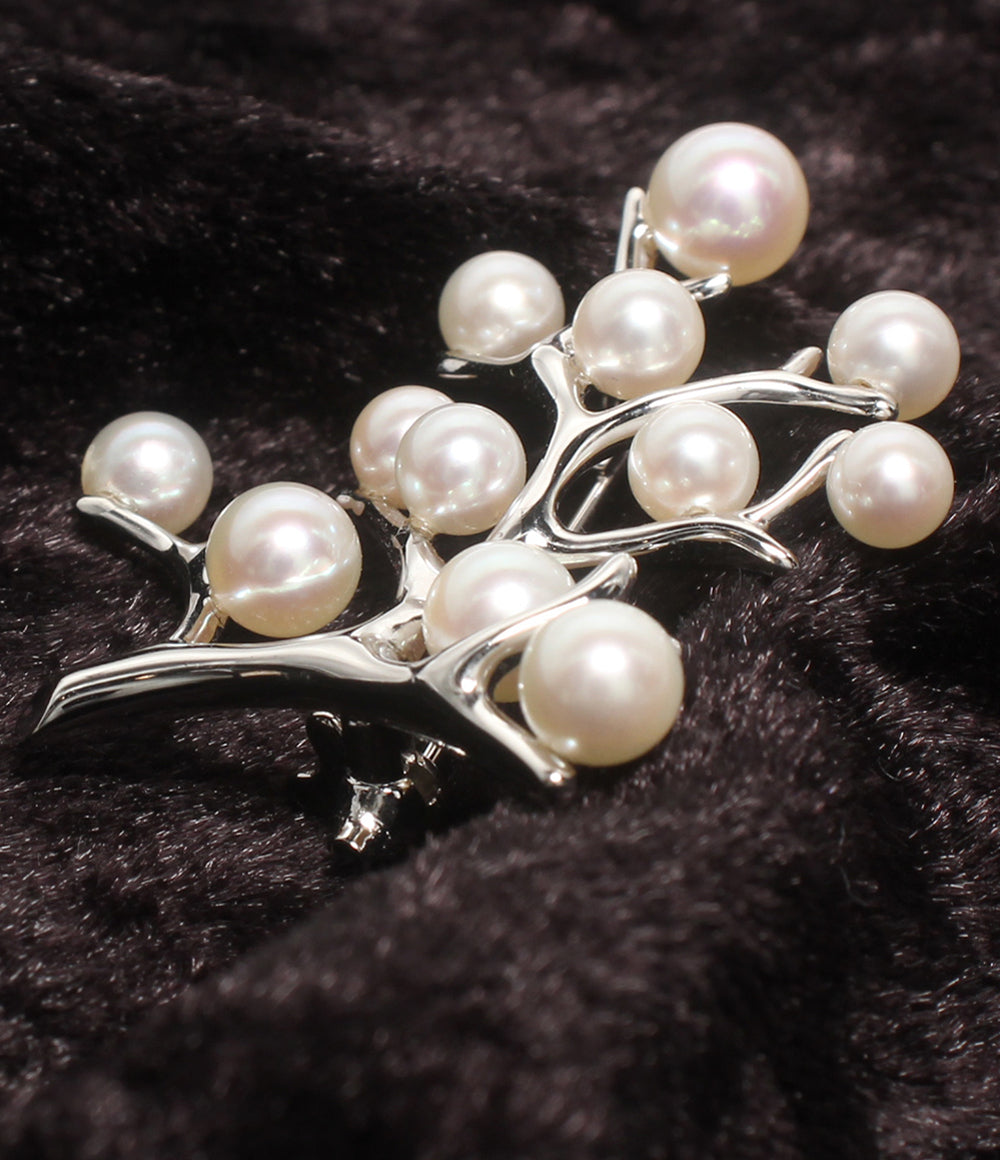 MIKIMOTO ブローチ SV 幸福の木 Kofuku no ki パール レディース ミキモト