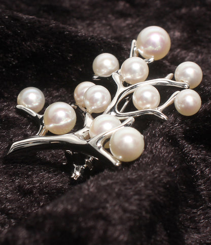 MIKIMOTO ブローチ SV 幸福の木 Kofuku no ki パール レディース ミキモト