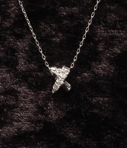 美品 ネックレス K18WG ダイヤ 0.07ct レディース