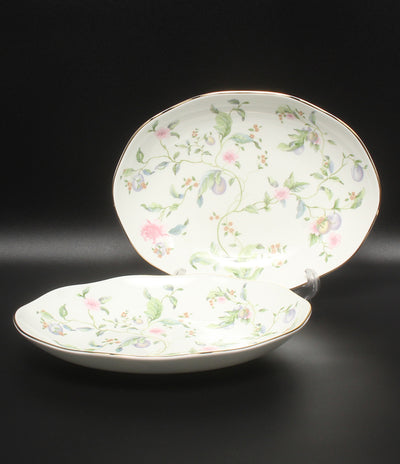 美品 WEDGWOOD オーバルディッシュ 皿 2点セット 26cm スウィートプラム ウェッジウッド