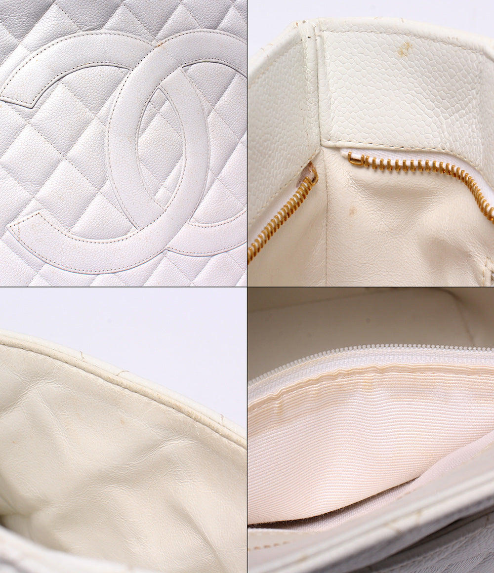 CHANEL トートバッグ ショルダーバッグ 肩掛け 復刻トート ゴールド金具 5番台 キャビアスキン レディース シャネル