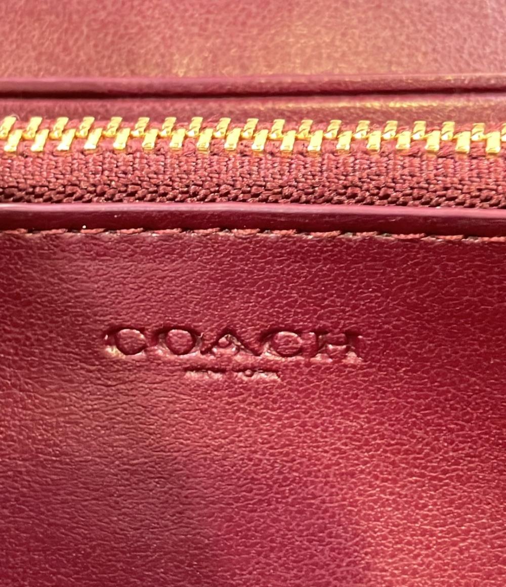 美品 コーチ ラウンドファスナー長財布 アップル 86093 レディース COACH