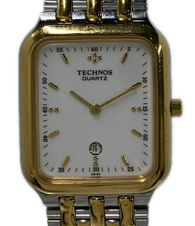 TECHNOS 腕時計 クオーツ ホワイト 11111.37 メンズ テクノス