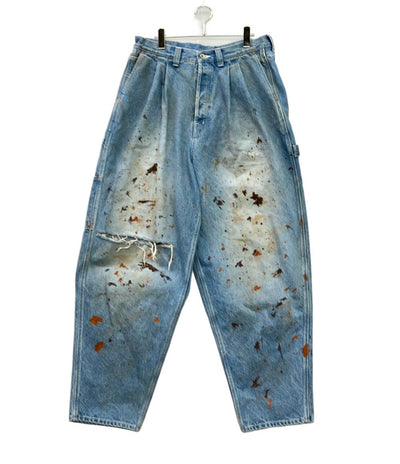 doublet デニムパンツ ボンタン ストリート ダメージ ペンキ 古着 汚れ加工 DENIM PAINTER PANTS 24AW47PT289 メンズ SIZE XL ダブレット
