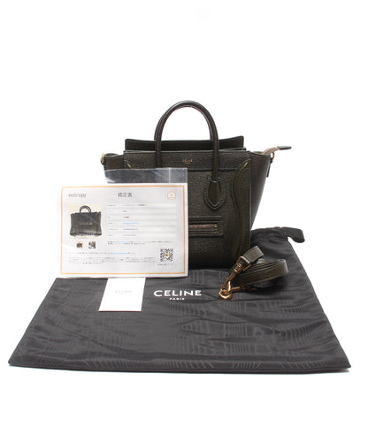 美品 CELINE 2WAYハンドバッグ ショルダーバッグ 斜め掛け ラゲージ ナノショッパー 189243DRU レディース セリーヌ