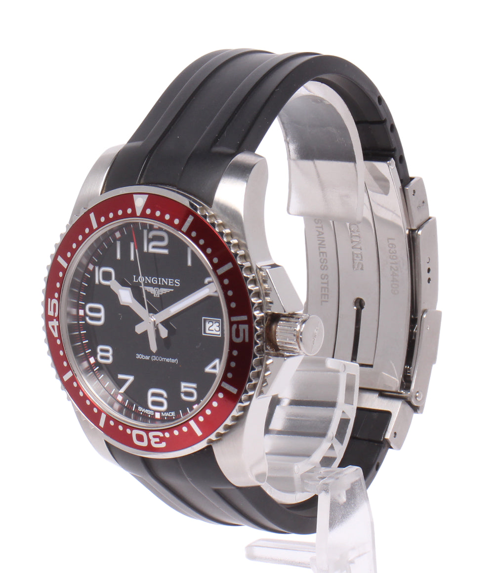 LONGINES 腕時計 ハイドロコンクエスト クオーツ ブラック L3.689.4 メンズ ロンジン