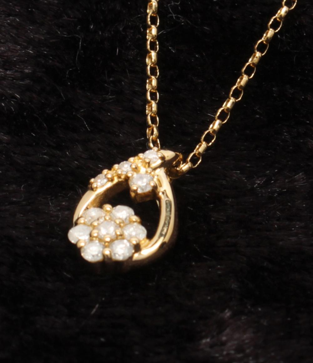 美品 ネックレス K18 ダイヤ 0.12ct レディース
