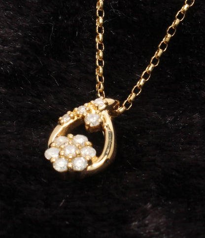 美品 ネックレス K18 ダイヤ 0.12ct レディース