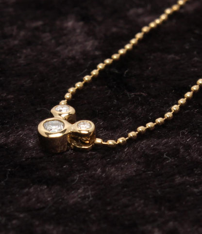 美品 Disney ネックレス K18 ダイヤ 0.08ct ミッキーマウスモチーフ レディース ディズニー
