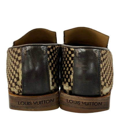 ルイ・ヴィトン スリッポン ローファー スクエアトゥ ダミエ ハラコ BA0052 メンズ SIZE 6 1/2 (S) LOUIS VUITTON