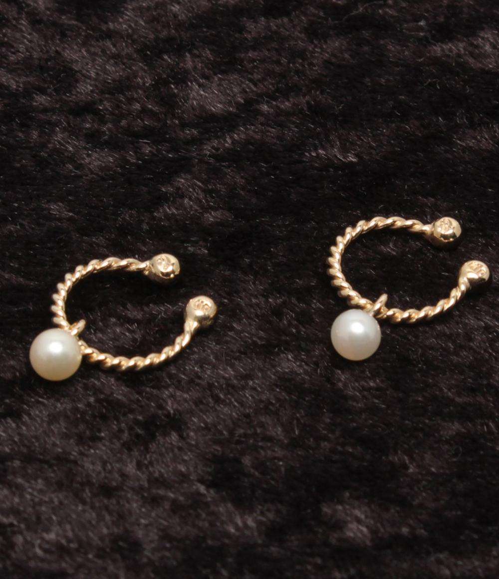 美品 STAR JEWELRY イヤリング イヤカフ K10 ベビーパール 3.6mm レディース スタージュエリー
