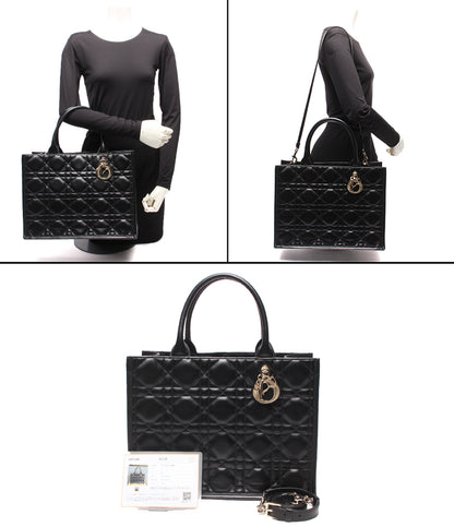 Christian Dior 2WAYトートバッグ ショルダーバッグ 肩掛け ブックトートバッグ ミディアム マクロカナージュ レディース クリスチャンディオール