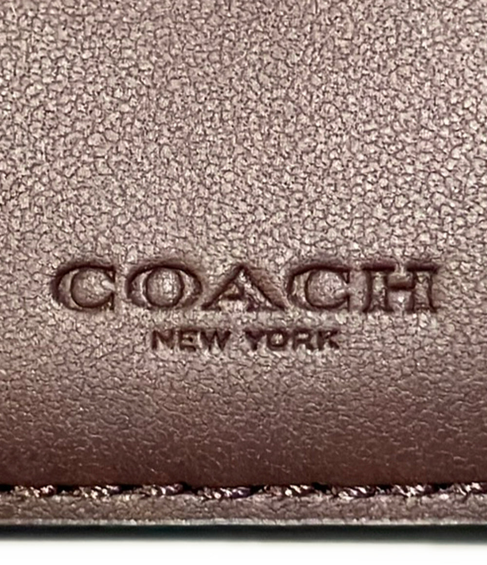 美品 COACH 三つ折り財布 シグネチャー レディース コーチ