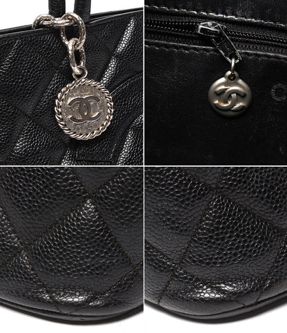 CHANEL トートバッグ ハンドバッグ シルバー金具 6番台 マトラッセ キャビアスキン 復刻 ココマーク A01804 レディース シャネル