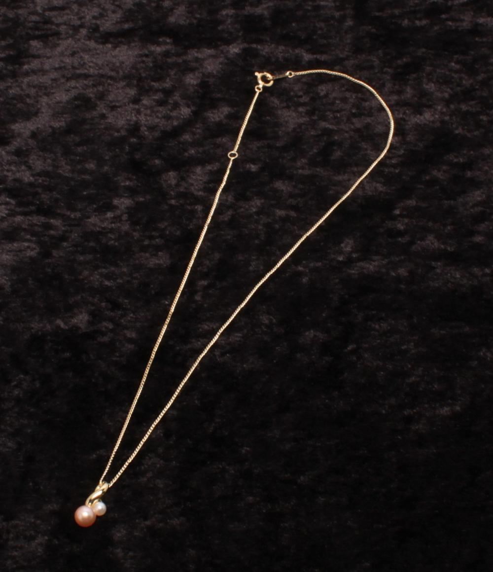 美品 ヴァンドームアオヤマ ネックレス K18 カラーパール レディース VENDOME AOYAMA