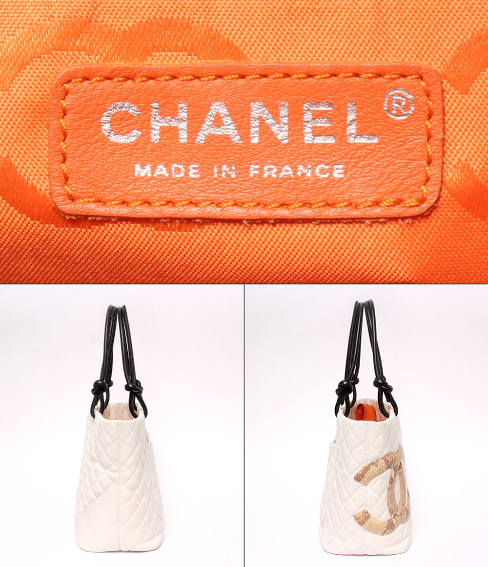CHANEL トートバッグ ショルダーバッグ 肩掛け シルバー金具 9番台 カンボン パイソン レディース シャネル