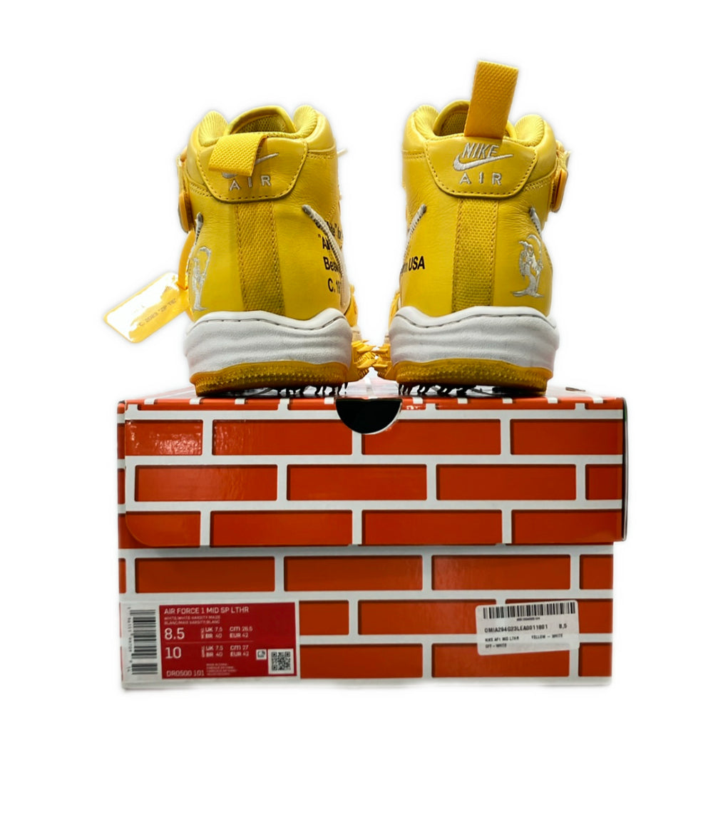 NIKE OFF-WHITE ミッドカットスニーカー AIR FORCE 1 MID SP LTHR DR0500-101 メンズ レディース SIZE 26.5 ナイキ オフホワイト
