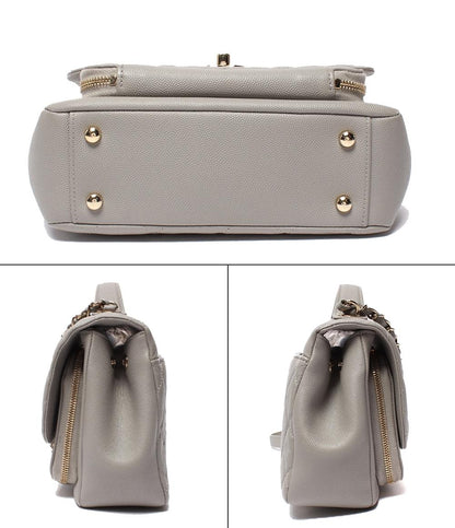 CHANEL チェーンショルダーバッグ 肩掛け 斜め掛け ゴールド金具 マトラッセ キャビアスキン ビジネスアフィニティー シャネル