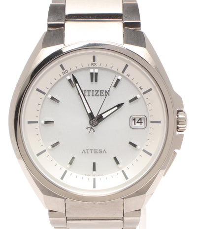 美品 CITIZEN 腕時計 電波ソーラー アテッサ ATTESA ソーラー シルバー H110-T016308 メンズ シチズン