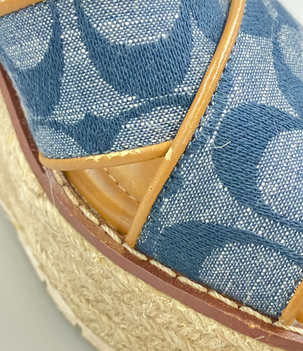 COACH ウェッジソールサンダル シグネチャー柄 厚底 レディース SIZE US 5 B (22cm) コーチ