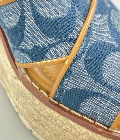 COACH ウェッジソールサンダル シグネチャー柄 厚底 レディース SIZE US 5 B (22cm) コーチ