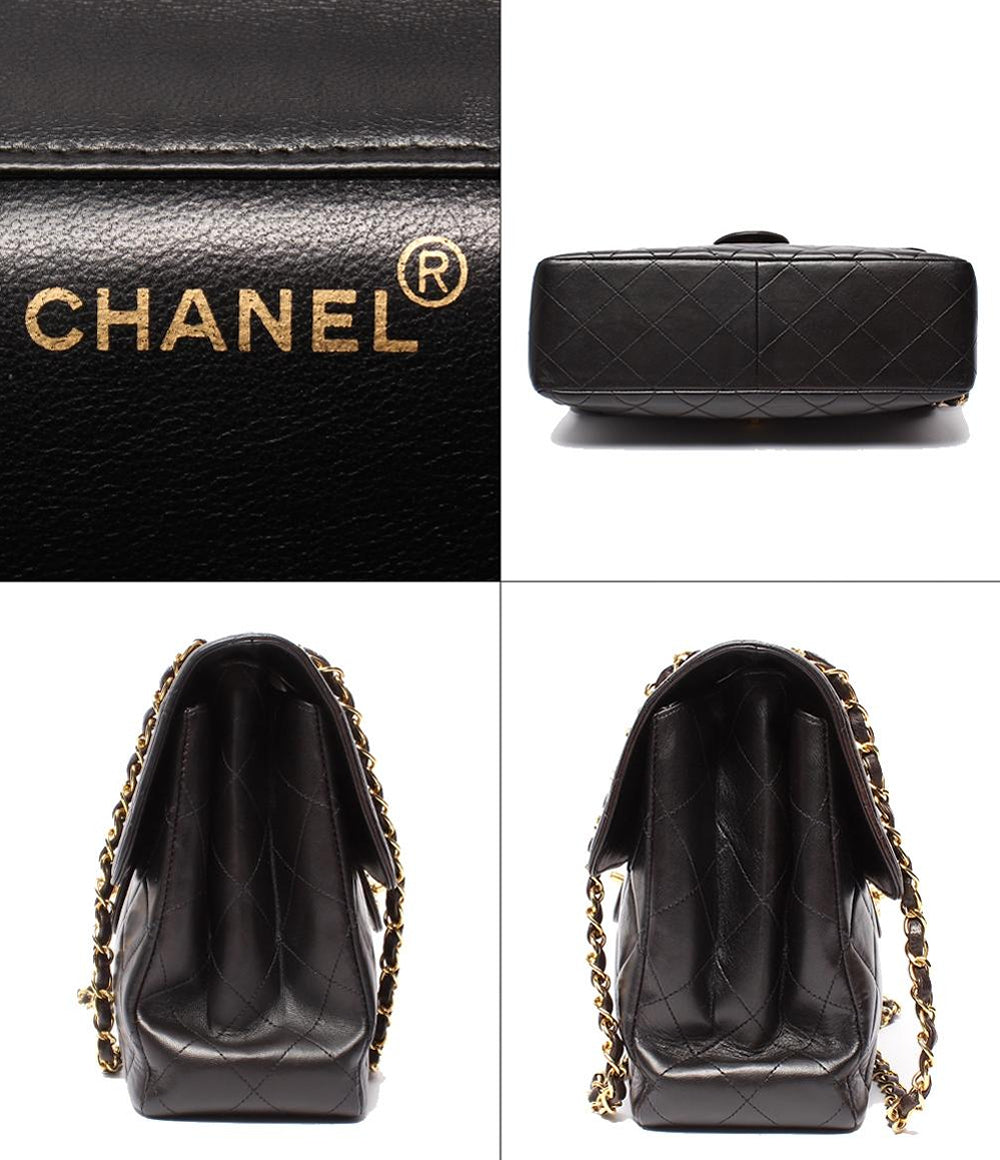 CHANEL ショルダーバッグ ダブルフェイス ダブルチェーン ラムスキン ゴールド金具 肩掛け デカマトラッセ 30 レディース シャネル