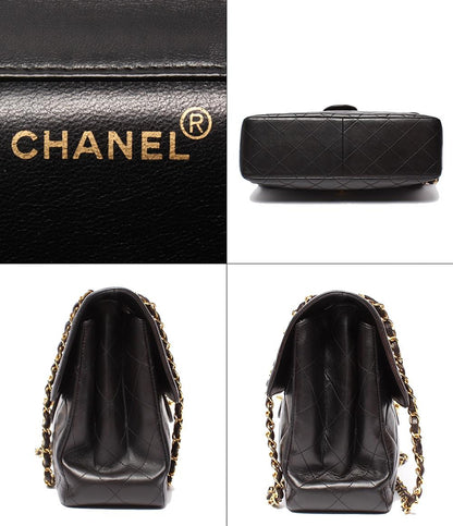 CHANEL ショルダーバッグ ダブルフェイス ダブルチェーン ラムスキン ゴールド金具 肩掛け デカマトラッセ 30 レディース シャネル