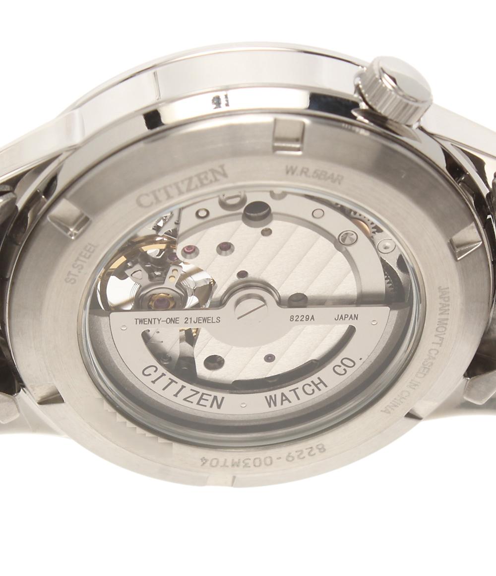 美品 CITIZEN 腕時計 自動巻き ネイビー 8229-003MT04 メンズ シチズン