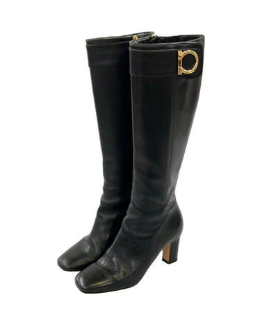 Salvatore Ferragamo ロングブーツ ガンチーニ レディース SIZE 6 1/2 D サルヴァトーレフェラガモ