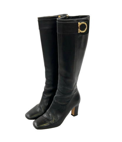 Salvatore Ferragamo ロングブーツ ガンチーニ レディース SIZE 6 1/2 D サルヴァトーレフェラガモ