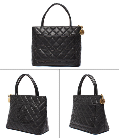 CHANEL トートバッグ ハンドバッグ ゴールド金具 マトラッセ 5番台 キャビアスキン レディース シャネル
