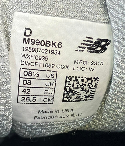 NEW BALANCE ローカットスニーカー M990BK6 メンズ SIZE 26.5 (M) ニューバランス