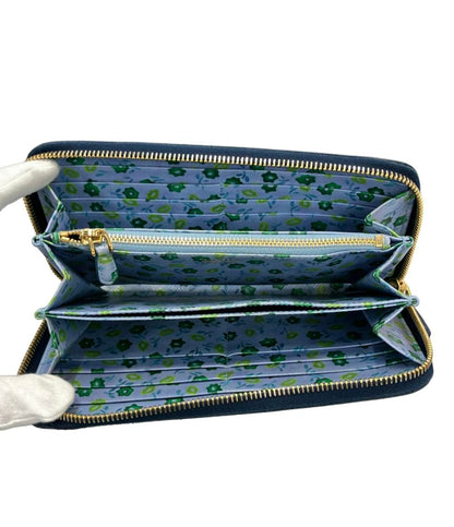 プラダ ラウンドファスナー長財布 サフィアーノ レザー 内側フラワー柄 レディース PRADA