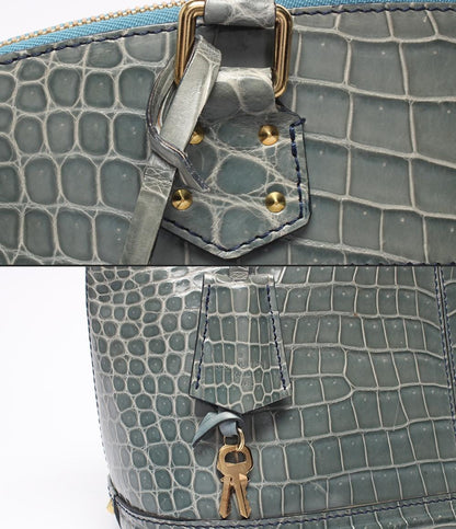LOUIS VUITTON ハンドバッグ エキゾチックレザー クロコ ブルーグレー ロックイットPM レディース ルイ・ヴィトン