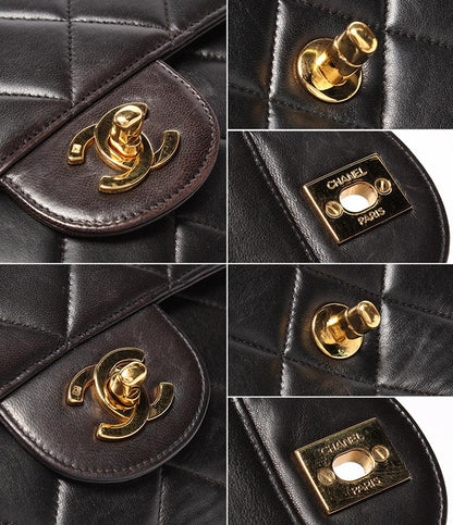 CHANEL ショルダーバッグ ダブルフェイス ダブルチェーン ラムスキン ゴールド金具 肩掛け デカマトラッセ 30 レディース シャネル