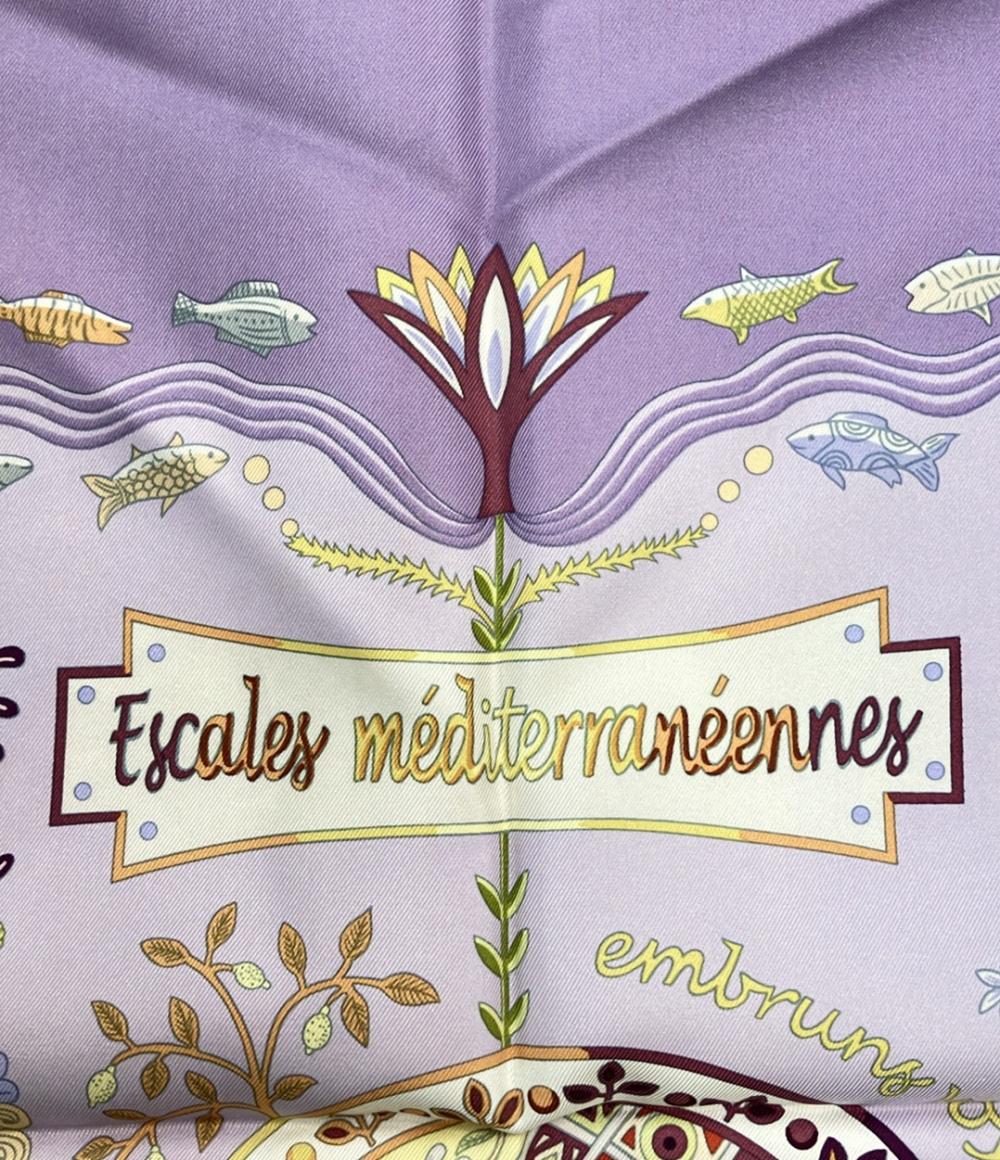 エルメス スカーフ カレ90 シルク 100% 地中海の港町 レディース HERMES