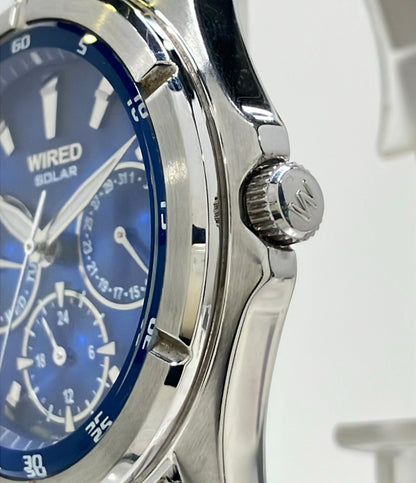 SEIKO 腕時計 WIRED ソーラー ブルー V14J-0AS0 メンズ セイコー