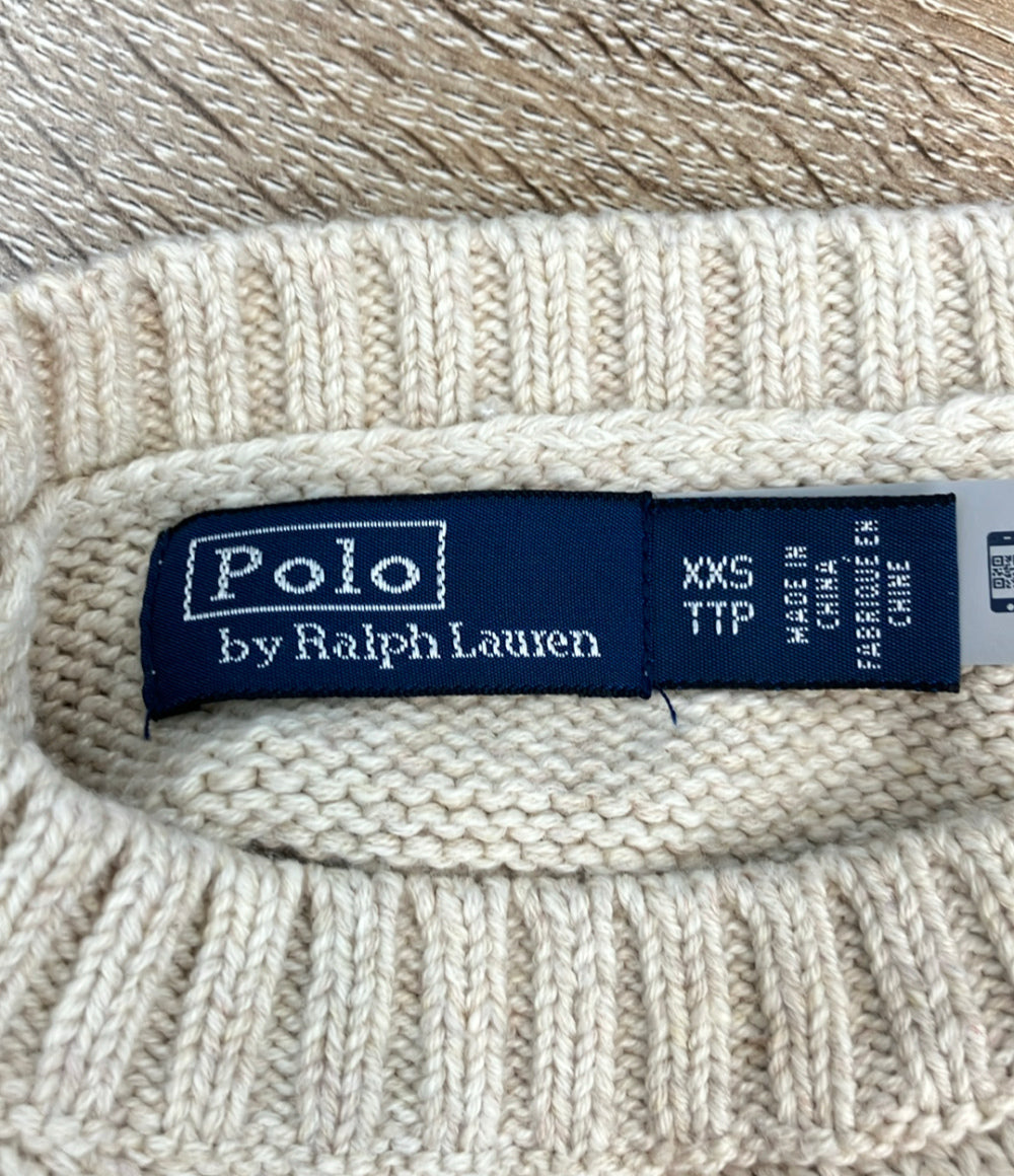 美品 POLO RALPH LAUREN 長袖ニット ポロベア クールネック レディース SIZE XXS ポロ・ラルフローレン