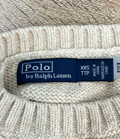 美品 POLO RALPH LAUREN 長袖ニット ポロベア クールネック レディース SIZE XXS ポロ・ラルフローレン