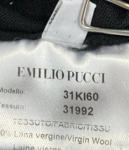 Emilio Pucci 長袖ワンピース ウール100% ゴールドバックル プリーツバスト 31KI60 レディース SIZE S エミリオ・プッチ