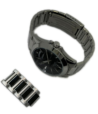 美品 CASIO 腕時計 クオーツ ブラック MTP-1370 メンズ カシオ