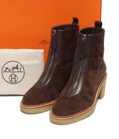 HERMES ショートブーツ スエード ジングル55 レディース SIZE 37 (24cm) エルメス