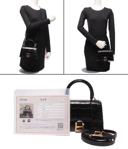 美品 BALENCIAGA 2wayショルダーバッグ ハンドバッグ 斜め掛け アワーグラス XS レディース バレンシアガ