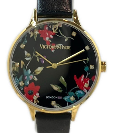 美品 VICTORIA HYDE 腕時計 クオーツ ブラック系 VH1000F レディース ヴィクトリアハイド