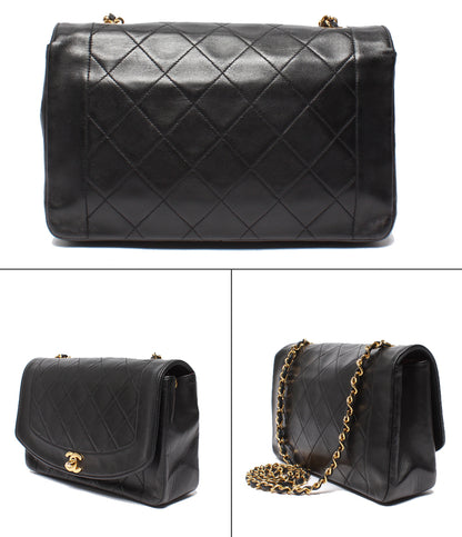 CHANEL チェーンショルダーバッグ ゴールド金具 シングルフラップ シングルチェーン マトラッセ ラムスキン 2番台 ダイアナ25 A01165 レディース