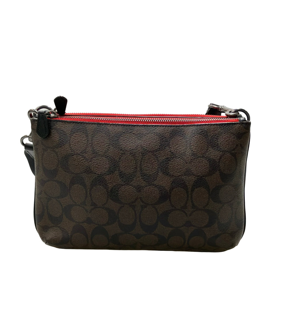 美品 COACH ショルダーバッグ 斜め掛け PVC シグネチャー C6957 レディース コーチ