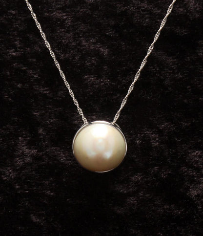 美品 ネックレス SV925 マベパール 15mm レディース