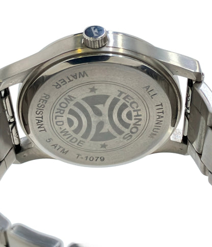 TECHNOS 腕時計 クオーツ ブラック T-1079 メンズ テクノス