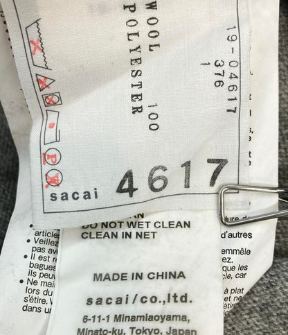 Sacai 長袖ワンピース コレクション  runway ロング コンビネーション ドレス 19AW ニット ブラウス ドッキング 19-04617 レディース SIZE 1 (S)