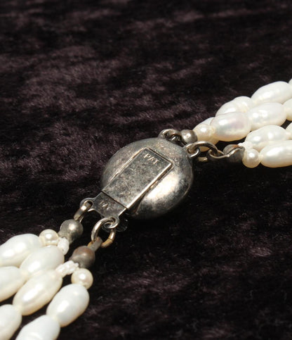 4連ネックレス 淡水パール レディース